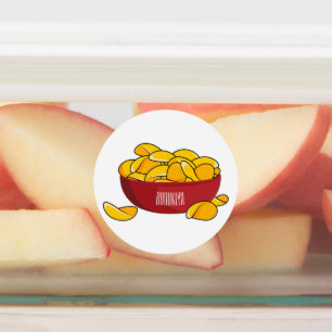 Etiquetas Ilustração de desenho animado em chip de batata