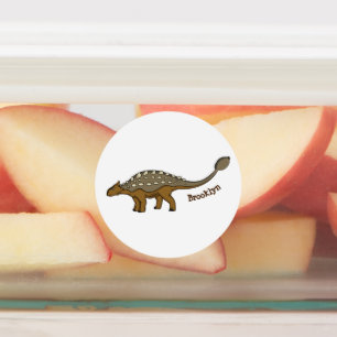 Etiquetas Ilustração de dinossauro blindado Ankylosaurus