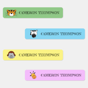 Etiquetas Ilustrações de Animais Safari Escolar Personalizad