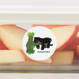 Etiquetas Imagem de desenho animado de gato preto-pintado-pi