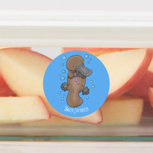 Etiquetas Imagem de desenho animado de platypus de bebê fel