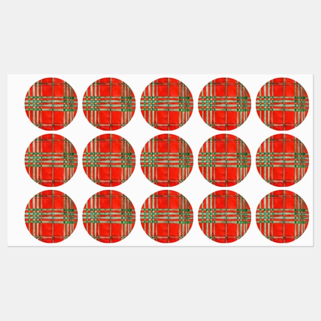 ETIQUETAS IMPERMEÁVEIS XADREZ VERMELHO SCOTT (Folha)