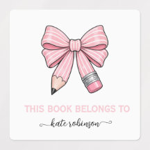 Este livro pertence à Pink Cute School Pencil Bow 