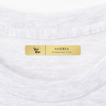 Nome do Funcionário do Logotipo Mínimo Dourado da 