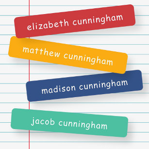 Etiquetas Infantis Nomes de Tipografia Simples e Simples