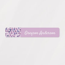 Rótulo de Crianças Confetti Geométricas Roxo