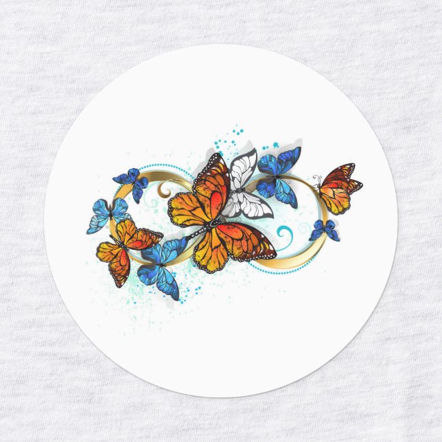 Etiquetas Infinidade de Borboletas Monarca (Design 1)