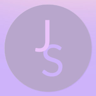 Etiquetas Iniciais Monogramadas Sobrepostas Modernas Roxo