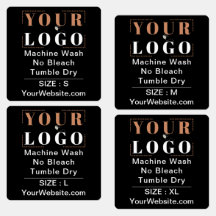 Instruções de cuidado e vestuário preto quadrado t