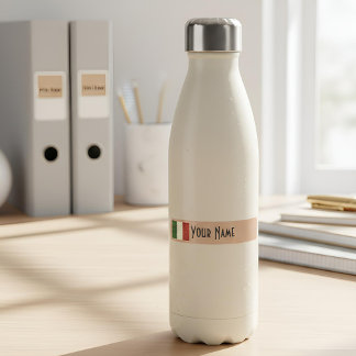 Etiquetas Italy Art Deco Flag | Custom Waterproof Name Label