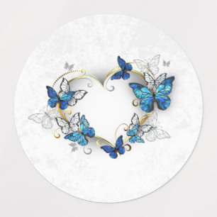 Etiquetas Jewelry Heart with Butterflies Morpho