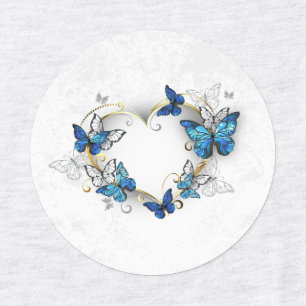 Etiquetas Jewelry Heart with Butterflies Morpho
