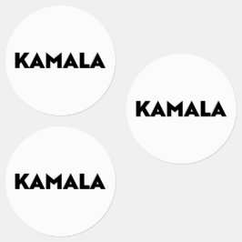 Etiquetas Kamala - tipografia moderna - branco negro minimal