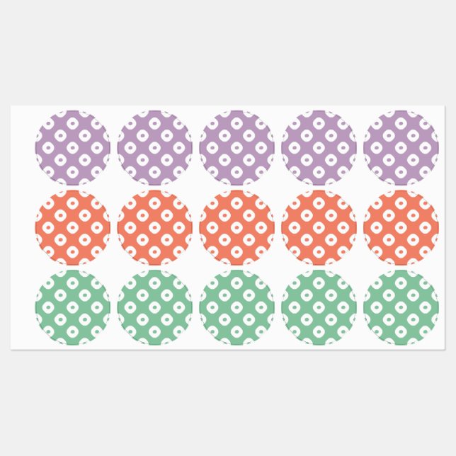 Etiquetas "Kanoko" Fawn Spown Pattern Branco (Folha)