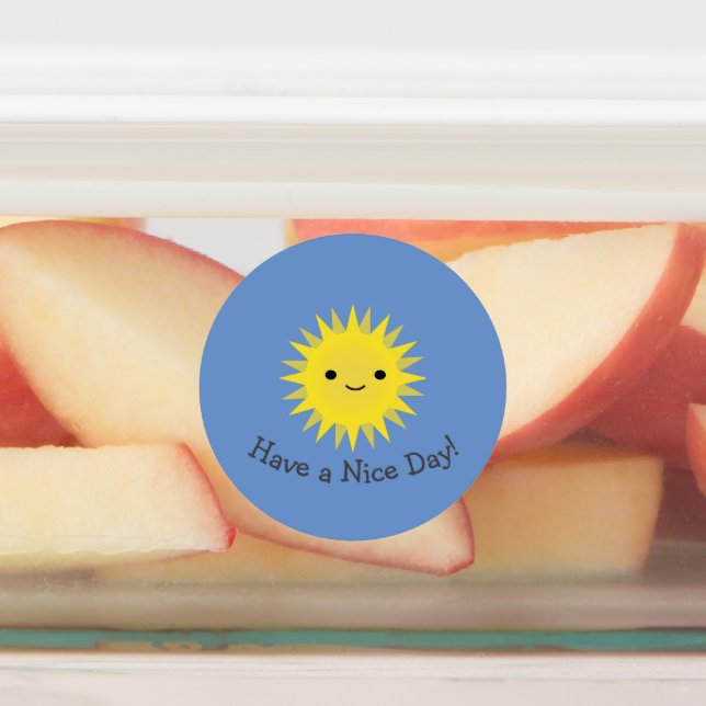 Etiquetas Kawaii Gelado Sorrindo Sol (Afixado)