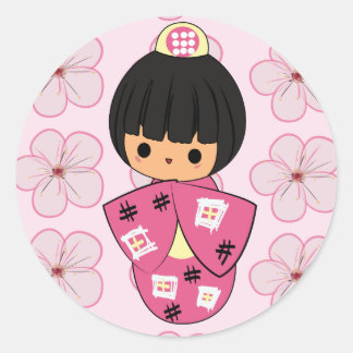 Etiquetas Kawaii Kokeshi Doll