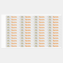 Etiquetas Kohlmeise Aquarell - 96 schmale Kinder Etiketten