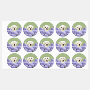 Etiquetas Labrador Retriever Puppy Pintura Original