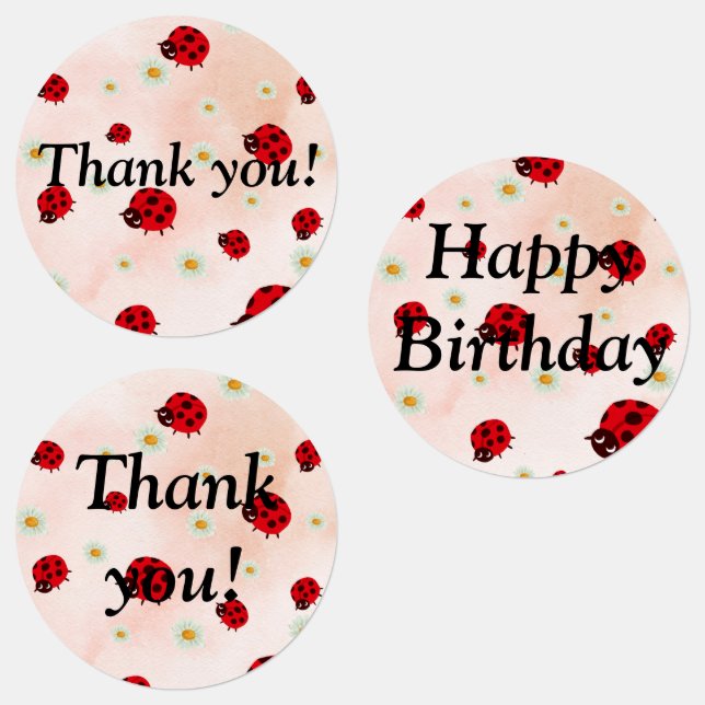 Etiquetas Lady bug party photo (Grupo)