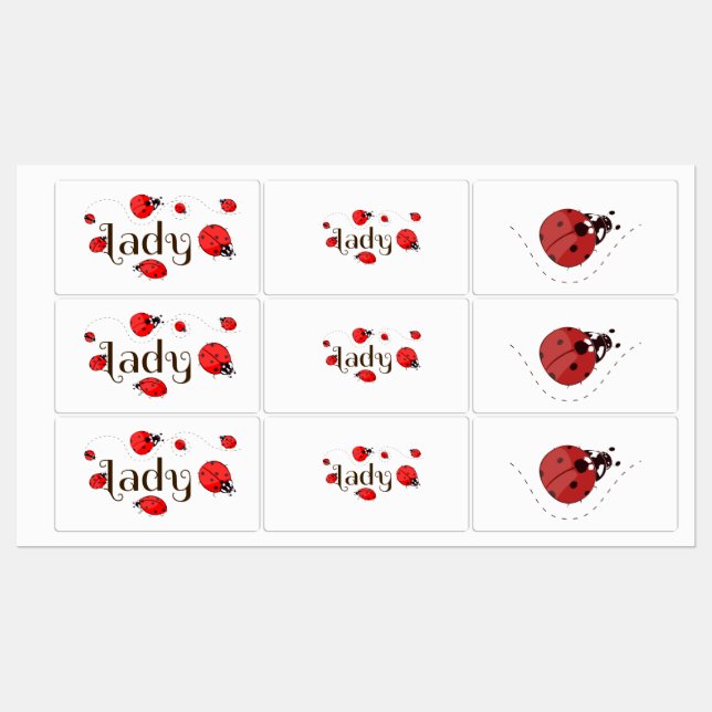 Etiquetas Ladybug (Folha)