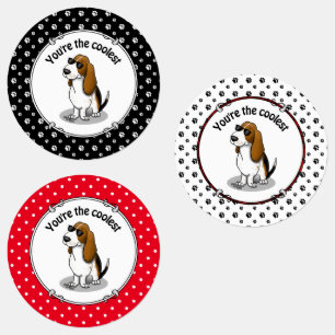 Etiquetas Legal cão de caça e óculos de sol (tricolor 1)