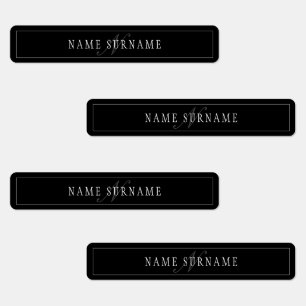 Etiquetas Letra branca de Cinzas Negra Editável de Script El