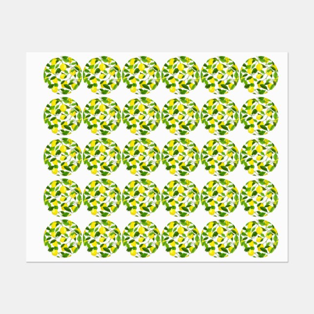 Etiquetas Limão de Aquarela (Folha)