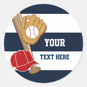 Etiquetas listradas azuis da festa de aniversário