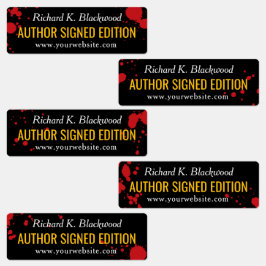 Etiquetas Livro de Terror com Manchas de Sangue Edição Autog