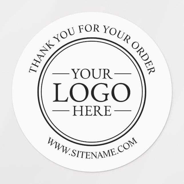 Etiquetas Logotipo comercial personalizado Obrigado (Design 1)