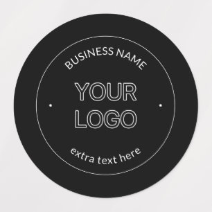 Etiquetas Logotipo Editável e Nome da Empresa Preto