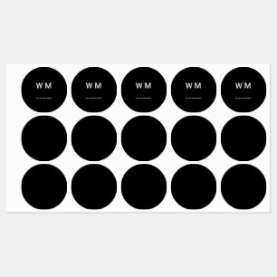 Etiquetas Logotipo Preto da Marca   Empresa Comercial Corpor
