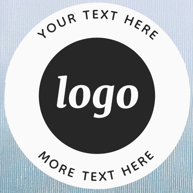 Etiquetas Logotipo Simples Com Texto De Vínculo Comercial (Logo with text business promotional clothing label)