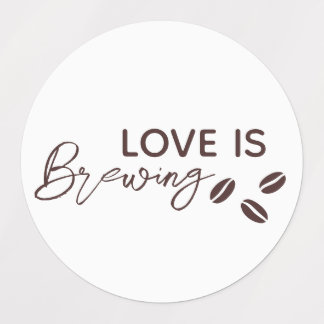 Etiquetas Love is Brewing Coffee Theme Bridal Shower