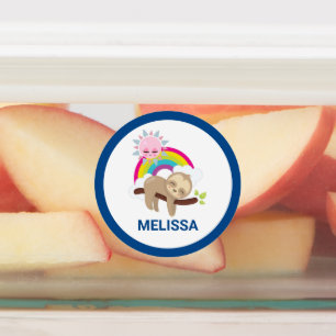 Etiquetas Luz Preguiçosa Bonita com Sol e Arco-íris