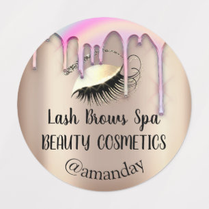 Etiquetas Makeup Artist Lash Brows Logotipo Personalizado Dr