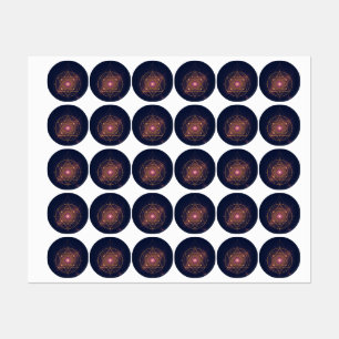 Etiquetas Mandala Luminoso da Harmonia Dourada