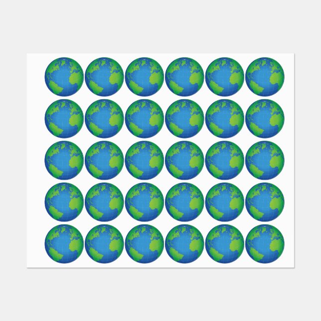 Etiquetas Mapa do Mundo (Folha)
