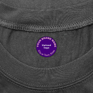 Etiquetas Marca comercial no pequeno círculo roxo