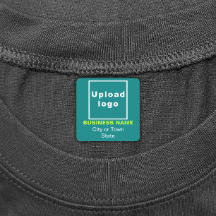 Etiquetas Marca comercial no rótulo de ferro verde teal