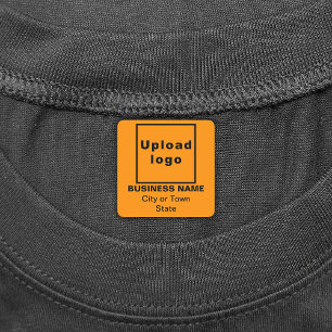 Etiquetas Marca de negócios no Orange Color Square Iron On
