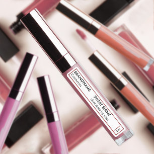Etiquetas Marca do Produto Lip Gloss Red Chic Glitter Border