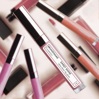 Etiquetas Marca do Produto Lip Gloss Red Chic Glitter Border