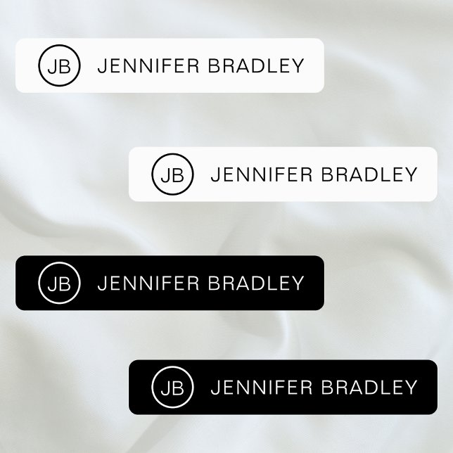 Etiquetas Marcas de vestuário do nome personalizado monogram (Criador carregado)