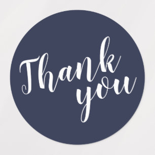 Etiquetas Marinho de Script Moderno Blue Weding Favor Obriga