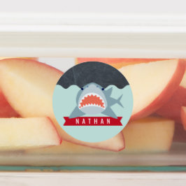 Etiquetas Marinho de tubarão azul sob a água