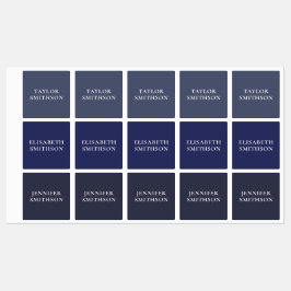 Etiquetas Marinho minimalista moderno Azul adicione seu nome