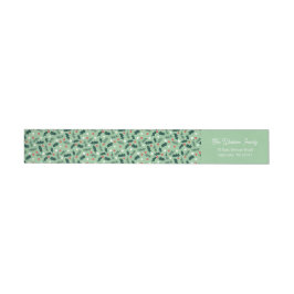 Etiquetas Merry Holly Days Wrap Return Address Label (Green)