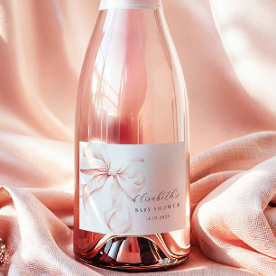 Etiquetas Mini Champanhe para Chá de Bebê com Laço