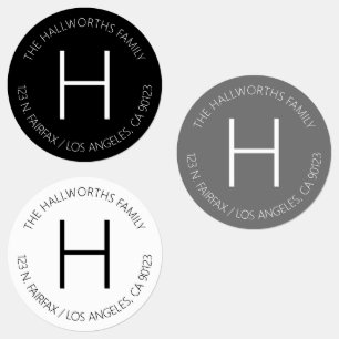 Etiquetas Mínima Cinza Negra Moderna e à Prova de Água Branc